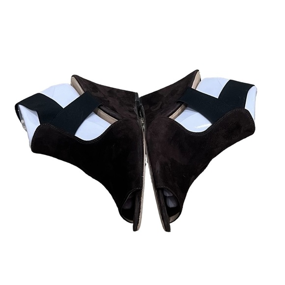 Via Spiga Brown Suede Elastic Band Wedge Sandals Size 9.5 Women's - Picture 8 of 10